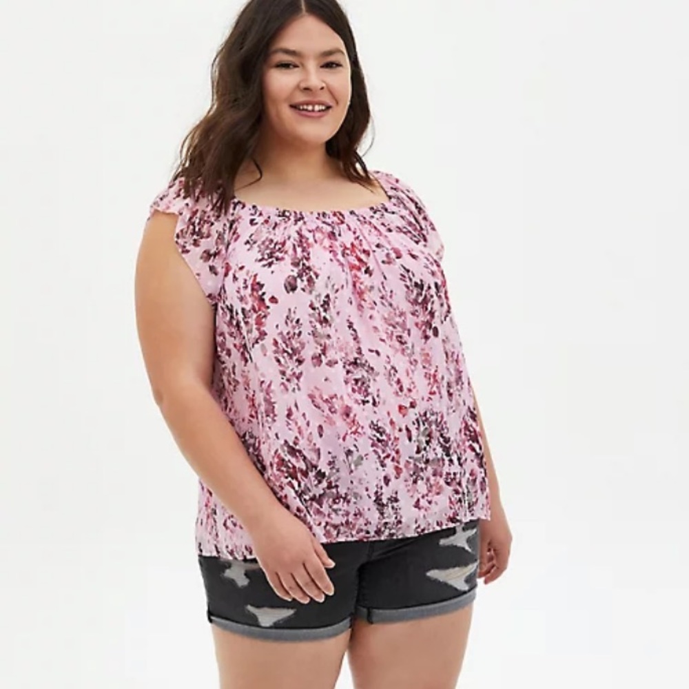 Torrid Clip Dot Off-shoulder Top